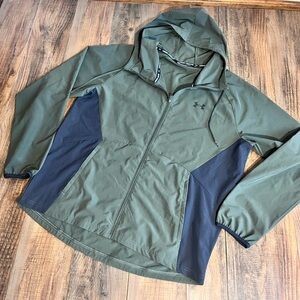 Under Armour Men's UA Stretch Woven Hooded Active Track Full Zip STORM Jacket